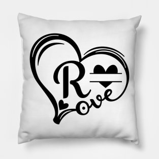 letter r monogram in the shape of love Pillow