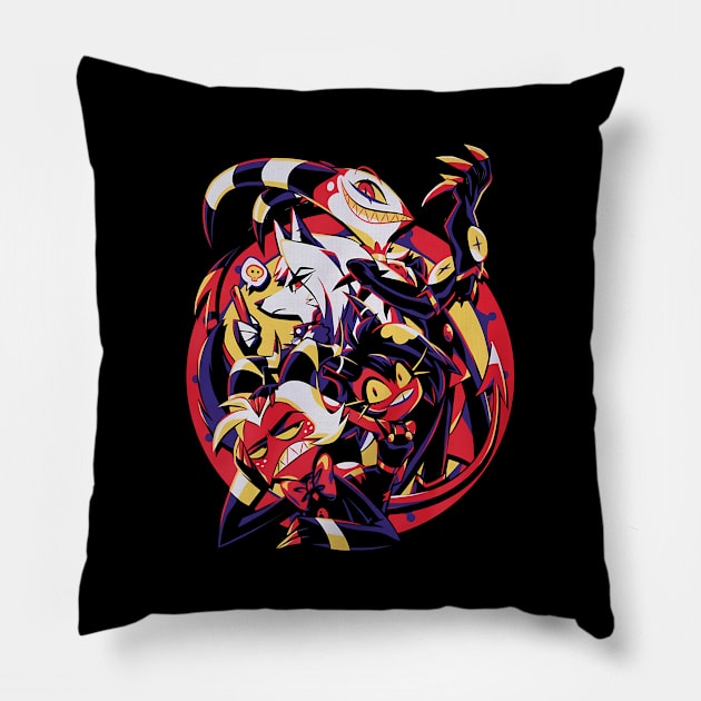 Helluva Boss Group - Hazbin Hotel Pillow by lynnellis