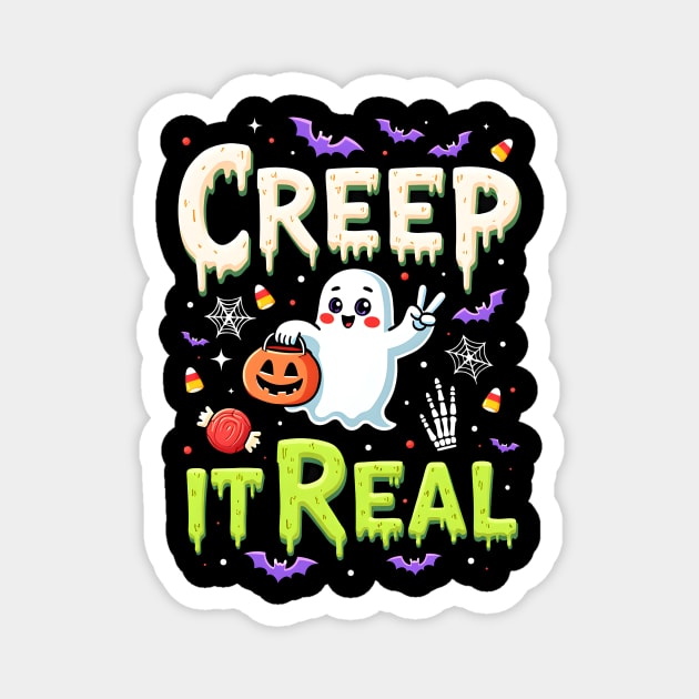 Creep It Real Funny Halloween Ghost Magnet by MCALTees