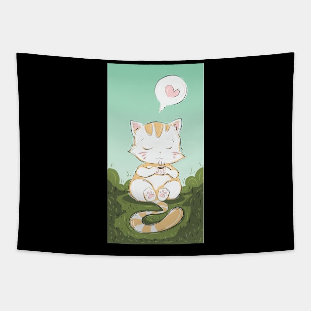 coffee cat design Tapestry by viovi