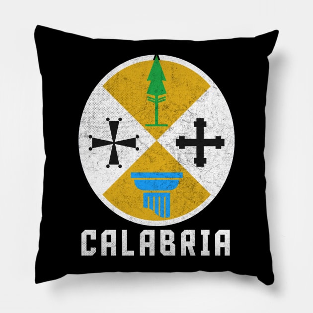 Calabria Italy / Italian Region Vintage Look Design Pillow by DankFutura