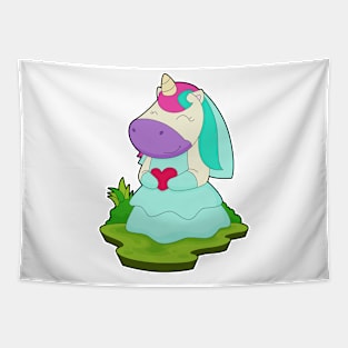 Unicorn Bride Heart Wedding Tapestry