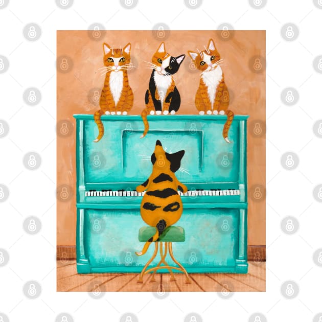 A Purrfect Piano Purrformance by KilkennyCat Art