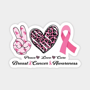 Peace Love Cure Breast & Cancer Awareness Magnet