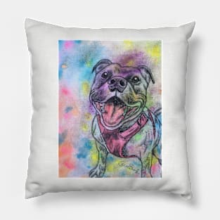 Staffordshire Bull Terrier Rainbow Pillow