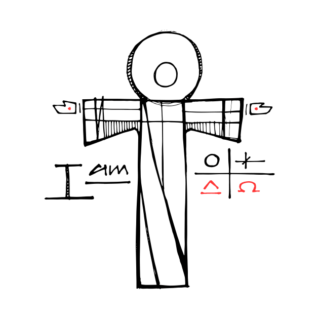 Jesus Christ and christian symbols illustration by bernardojbp