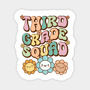 Groovy Third Grade Squad Back To School Cute  Flower Retro Vintage Magnet