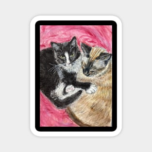 Siamese cat and tuxedo cat Magnet