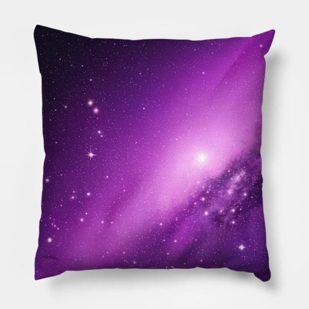 Magenta Pink Galaxy Pillow by Siha Arts