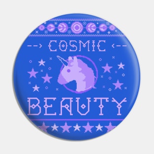 Celestial Cosmic Beauty Unicorn Ugly Sweater Style Pin