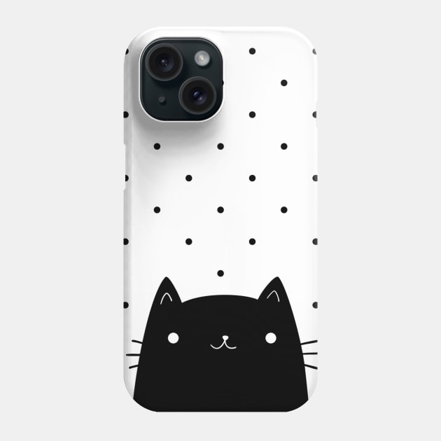 Black cat Phone Case by caromartini