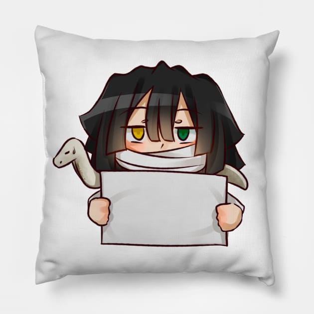 kimetsu no yaiba - Iguro Obanai Pillow by Anet Garol