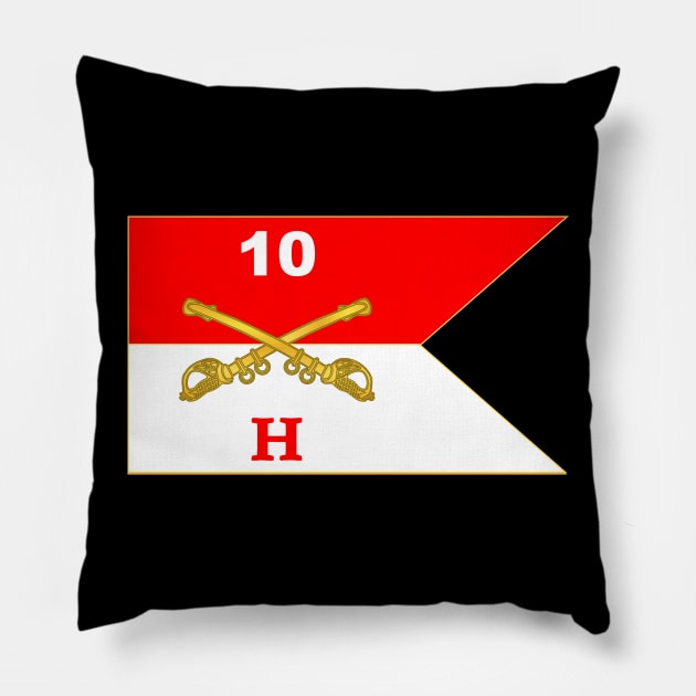 H - Hotel Troop - 10th Cavalry Guidon Pillow by twix123844