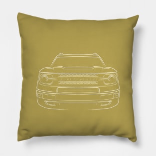 Ford Bronco Sport - front stencil, white Pillow