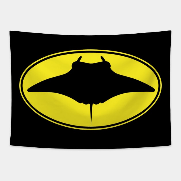 Manta Ray Stingray Logo Manta Ray Tapestry TeePublic