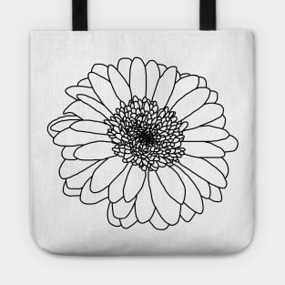 Gerbera Floral Line Drawing Tote