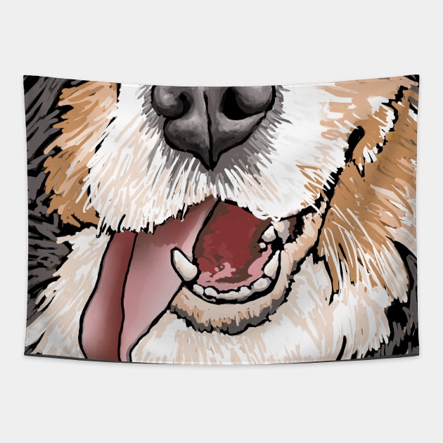 Collie sketch Tapestry by Zodiart