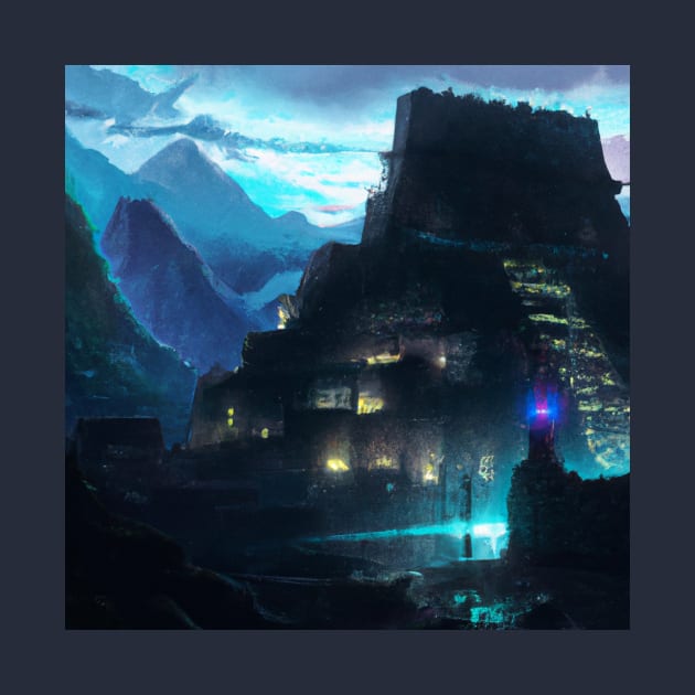 Machu Picchu in a Cyberpunk Future by Star Scrunch