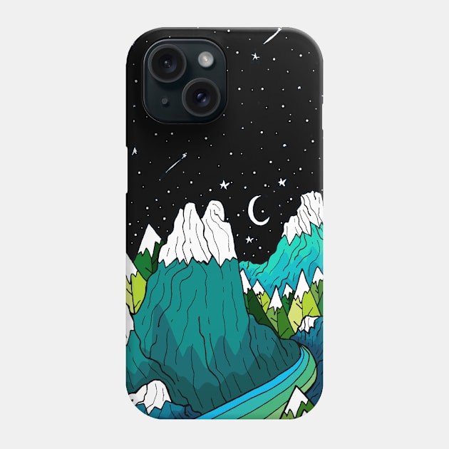 Of stars and mountains Phone Case by Swadeillustrations