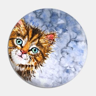 Ginger Kitty Cat painting Pin