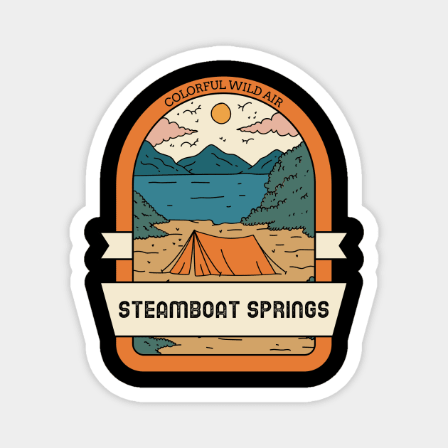 Steamboat Springs Vintage Travel Magnet by Insert Place Here