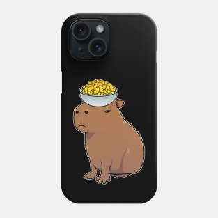 Capybara with Mac and Cheese on its head Phone Case