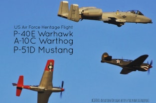 2-Sided USAF Heritage Flight P-40 A-10 and P-51 Magnet