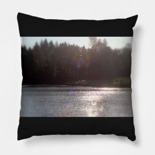 view across Trojan pond, near Goble, Oregon with flare Pillow