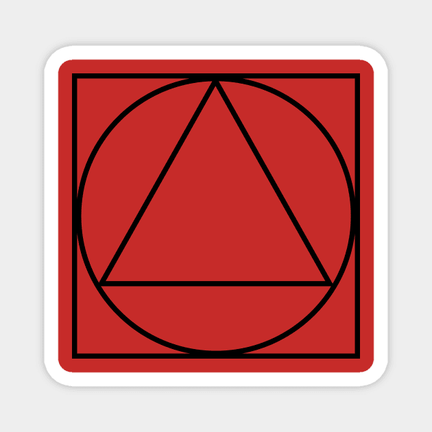 Triangle within a circle within a square Magnet by ArianJacobs