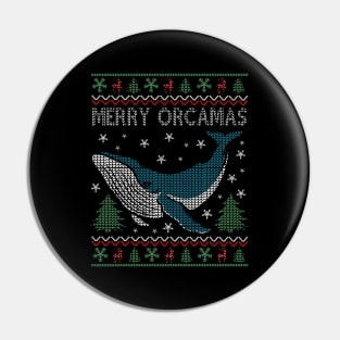 Merry Christmas Orcas Killer Whale Gift Ugly Christmas Pin