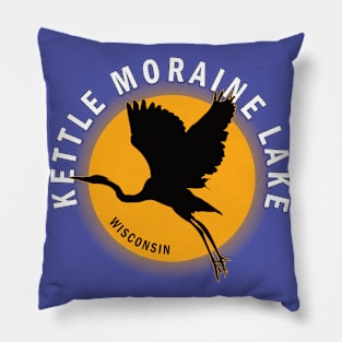 Kettle Moraine Lake in Wisconsin Heron Sunrise Pillow