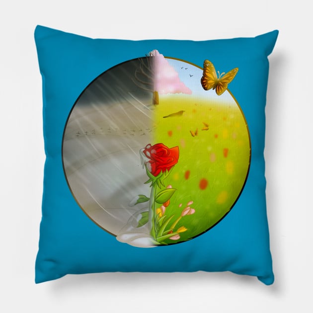 Turn winter into spring Pillow by BanjoofJustice