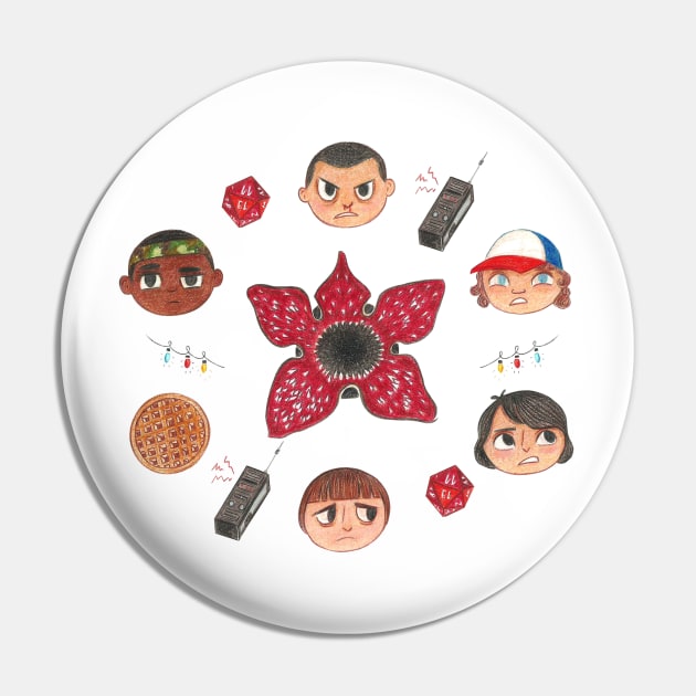 Stranger Things Circle Pin by conshnobre