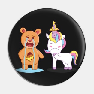 Teddy and Unicorn Pin