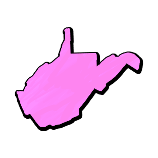 Pink West Virginia Outline T-Shirt