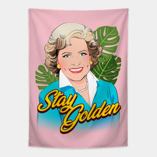 Betty Stay Golden Tapestry by RetroFreak