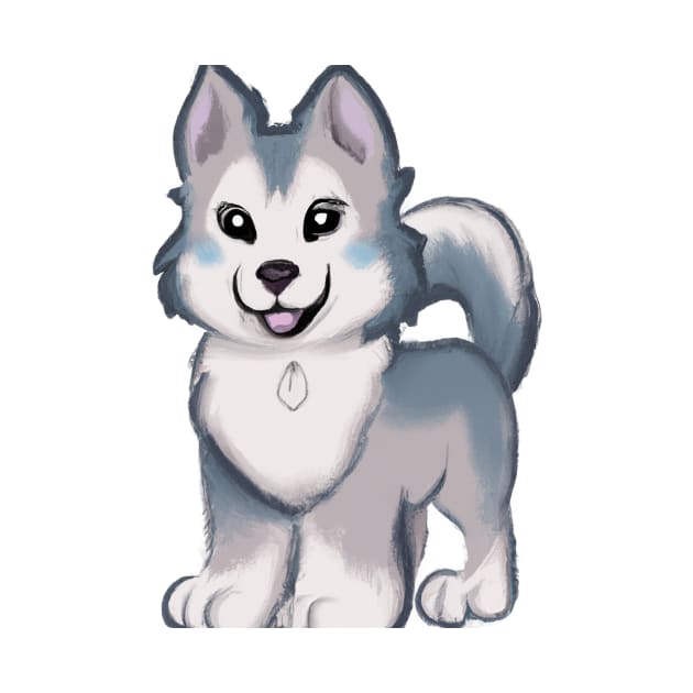 Cute Siberian Husky Drawing by Play Zoo