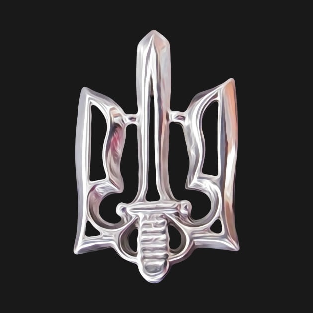 Ukrainian symbol silver tryzub by Gogodzy