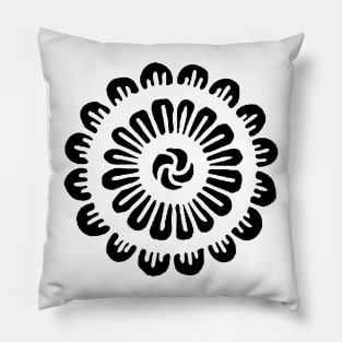 Black Flower Mandala Design Pillow