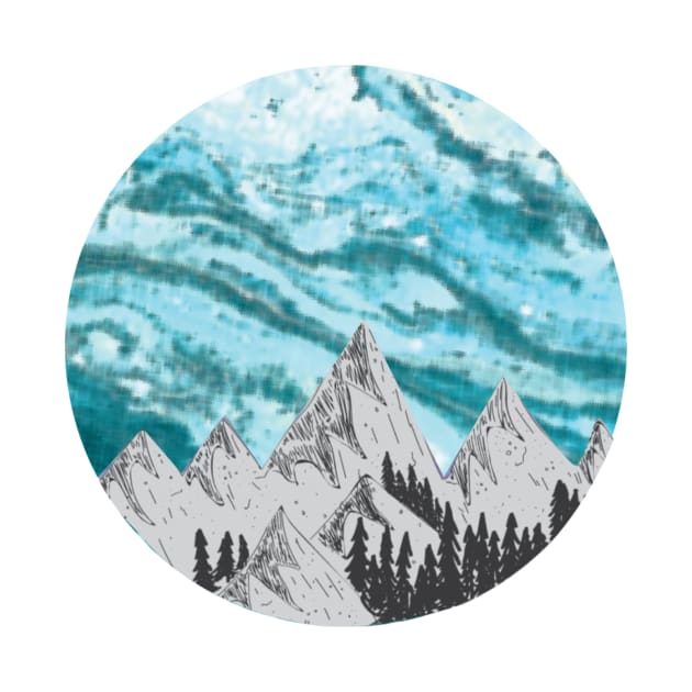 Mountain Galaxy Sticker- Trendy Laptop Stickers- Cute Gifts- Mountains by Richardsonh25