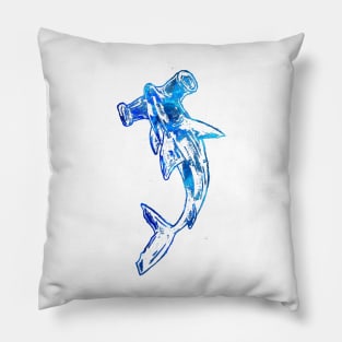 Blue Hammerhead Shark Pillow