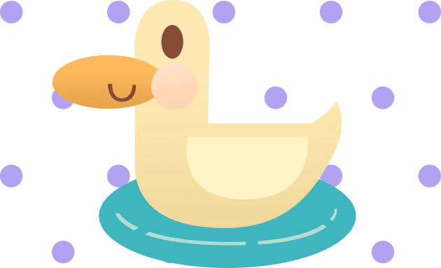 This duck is so happy in his tiny pond Kids T-Shirt by PIOI