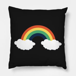 Rainbow and fluffy clouds pattern Pillow