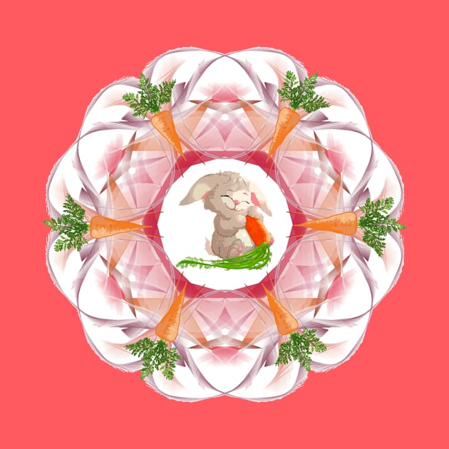 Rabbit with carrot in mandala by 100meaninglove100