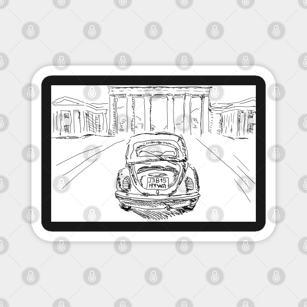 Classic car drawing Magnet by NYWA-ART-PROJECT