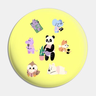 Cute Kawaii Animals Having Fun Pin