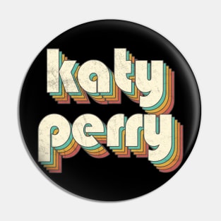 Retro Vintage Rainbow Katy Letters Distressed Style Pin