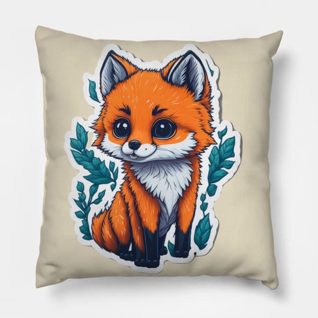 Little Fox Pillow by Basunat