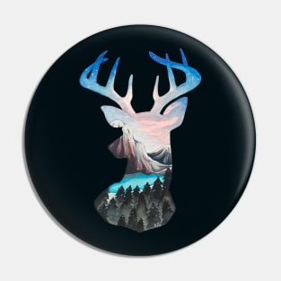 Forest Deer Head Pin