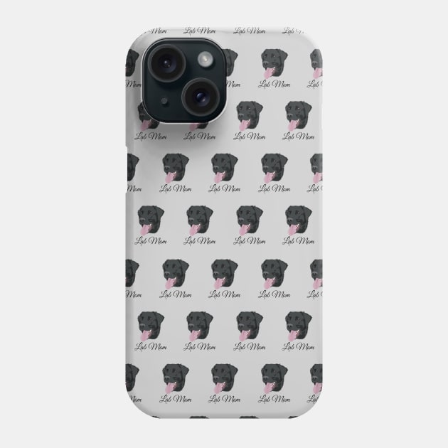 Black Labrador Mom Phone Case by KCPetPortraits